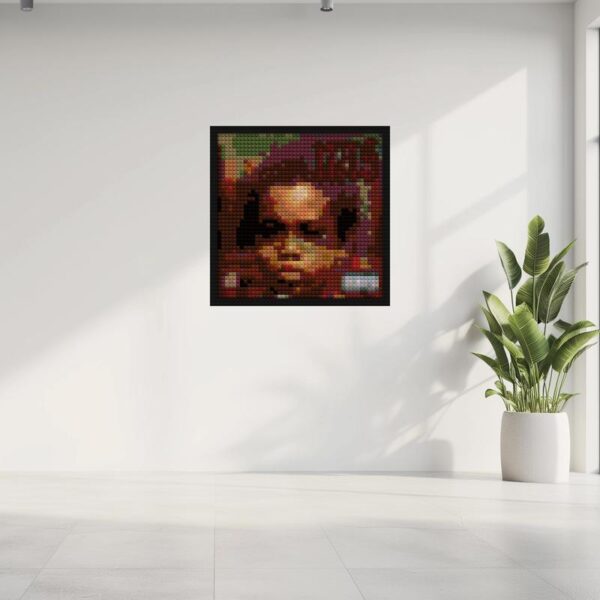 "Illmatic-Inspired Wall Art Frame - Unique Hip-Hop Design" block mosaic design | Compatible with LEGO-style bricks | Pixel Brick Art