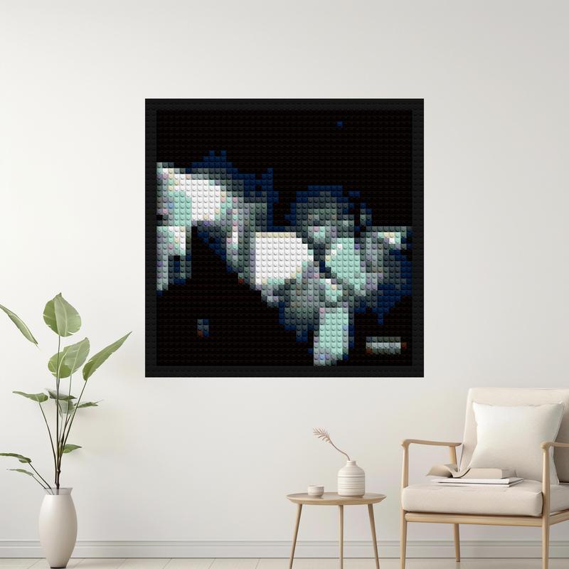 "JackBoys 2 Travis Scott Frame - Unique Wall Art" custom brick canvas | Compatible with LEGO-style bricks | Pixel Brick Art