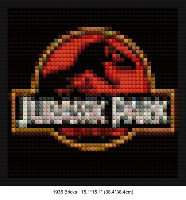 Jurassic Park merchandise brick painting kits | Compatible with LEGO-style bricks | Pixel Brick Art