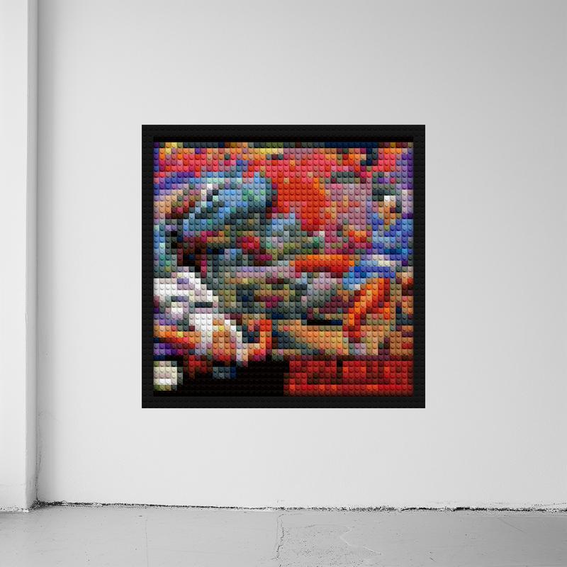 "Street Fighter 2 Super Nintendo Wall Art Frame" brick block wall decor | Compatible with LEGO-style bricks | Pixel Brick Art