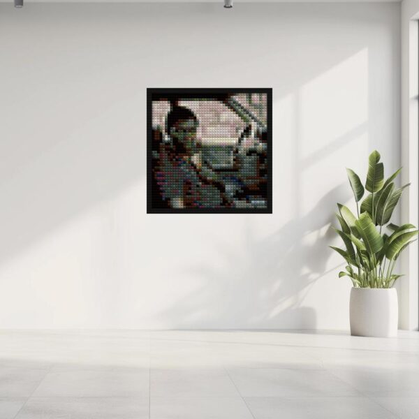 "Travis Scott Utopia Retro Pixel Art Frame" brick-building wall art | Compatible with LEGO-style bricks | Pixel Brick Art