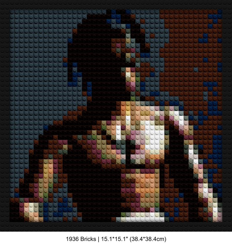 Travis Scott LEGO-style DIY wall decor | Compatible with LEGO-style bricks | Pixel Brick Art
