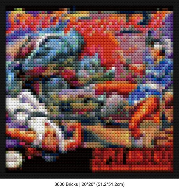 Super Nintendo brick block wall decor | Compatible with LEGO-style bricks | Pixel Brick Art