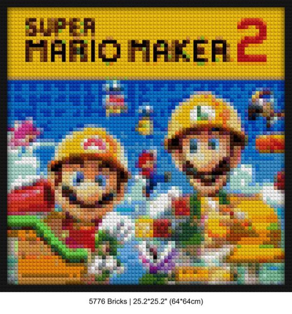 Nintendo games custom brick canvas | Compatible with LEGO-style bricks | Pixel Brick Art