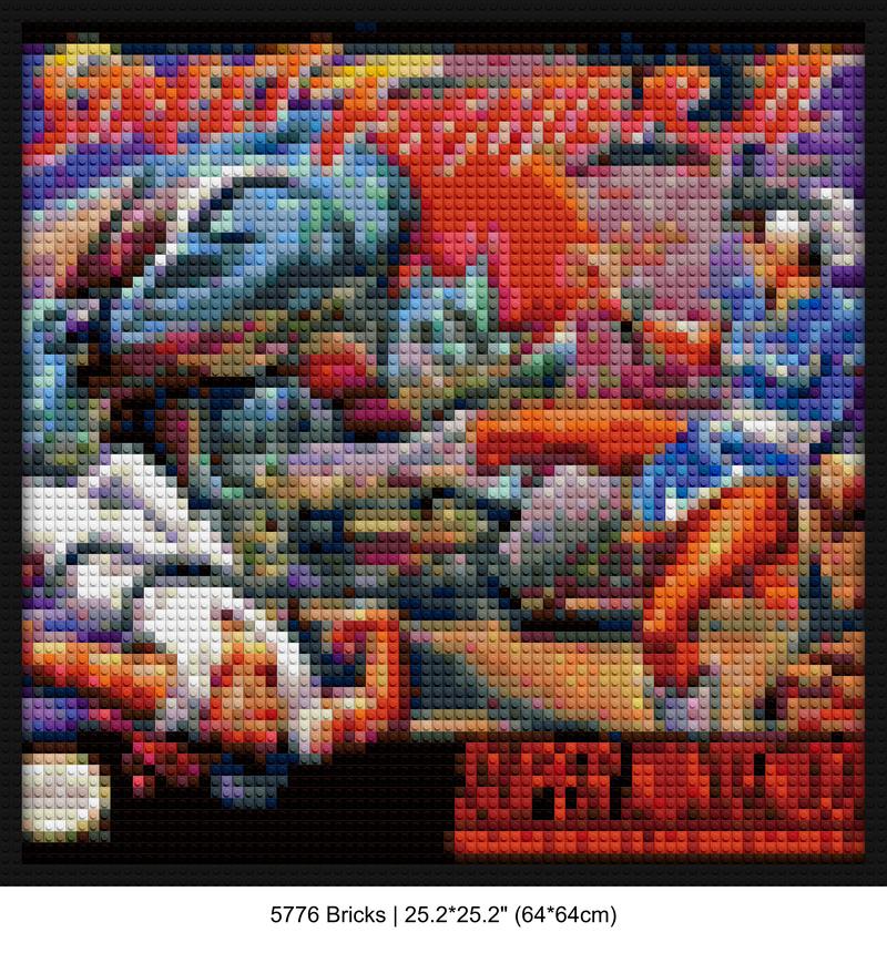 retro gaming brick block wall decor | Compatible with LEGO-style bricks | Pixel Brick Art