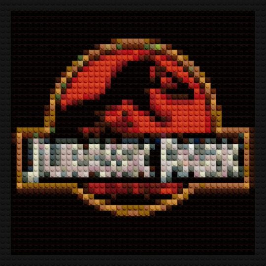 Jurasssic Park Logo diy pixel mosaic