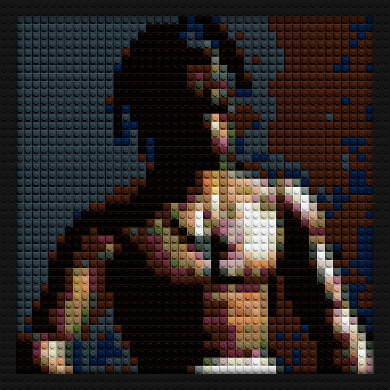 Travis scott Rodeo made with Legos brick building wall art | Compatible with LEGO-style bricks | Pixel Brick Art
