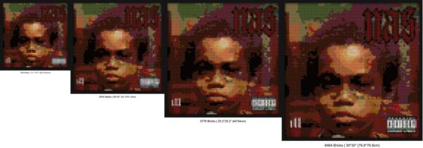 "Illmatic-Inspired Wall Art Frame - Unique Hip-Hop Design" pixel brick art | Compatible with LEGO-style bricks | Pixel Brick Art