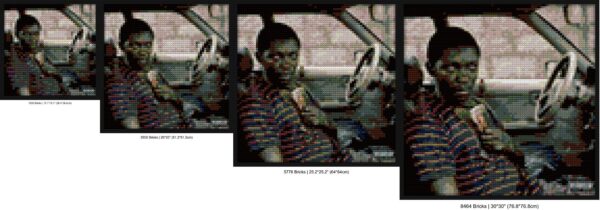"Travis Scott Utopia Retro Pixel Art Frame" brick-building wall art | Compatible with LEGO-style bricks | Pixel Brick Art