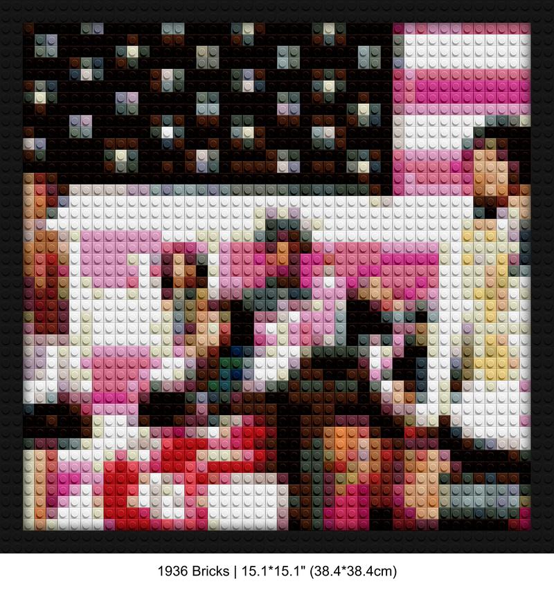 Lil Uzi Vert merchandise DIY pixel mosaic | Compatible with LEGO-style bricks | Pixel Brick Art