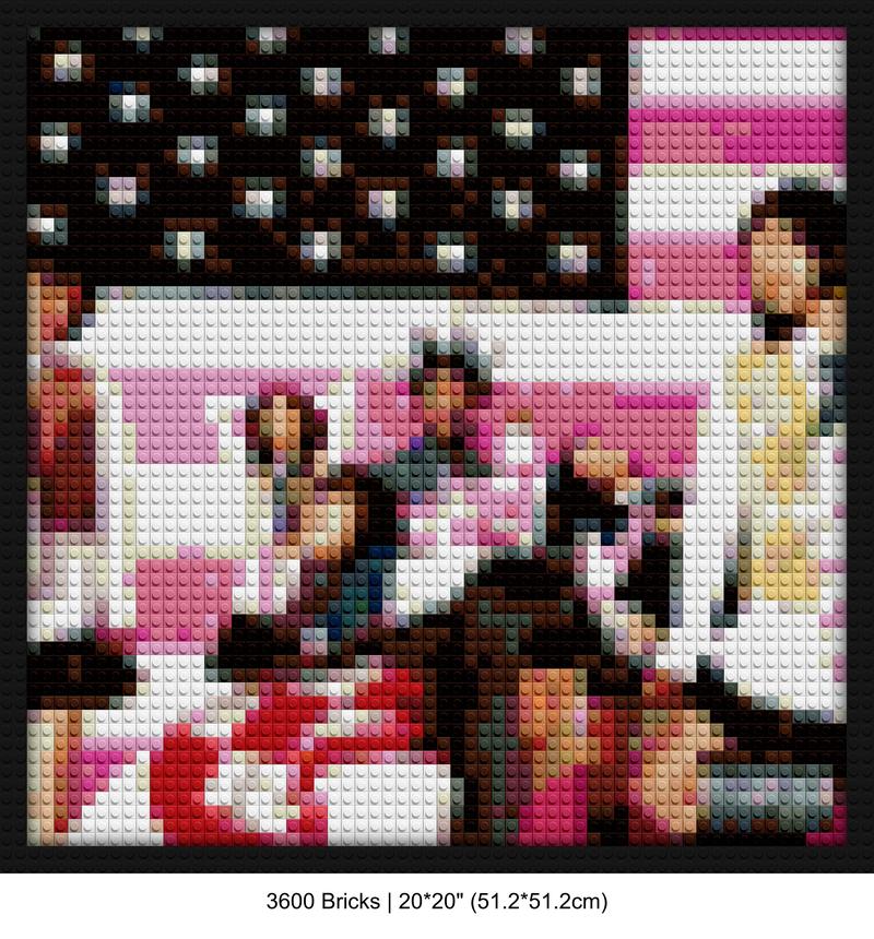 Pink Tape album pixel brick art | Compatible with LEGO-style bricks | Pixel Brick Art