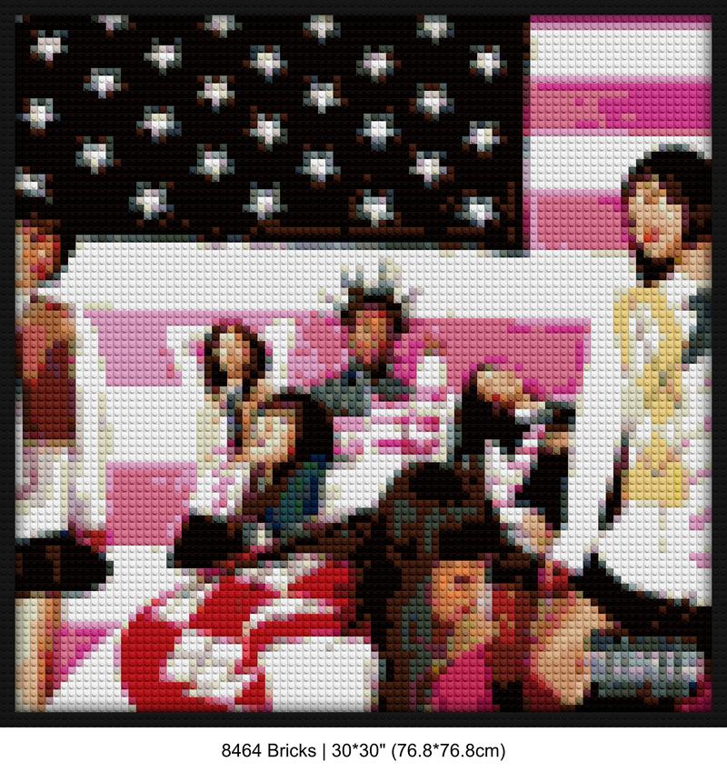 rap music fan art DIY pixel mosaic | Compatible with LEGO-style bricks | Pixel Brick Art