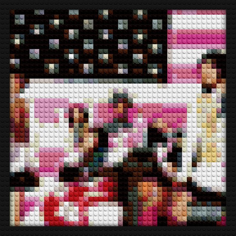 Lil Uzi Vert Pink Tape Cover Lego Set custom brick canvas | Compatible with LEGO-style bricks | Pixel Brick Art