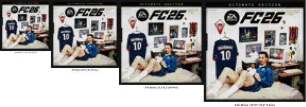 "FC 26 Themed Wall Art Frame - Creative Cover Design" creative brick wall decor | Compatible with LEGO-style bricks | Pixel Brick Art